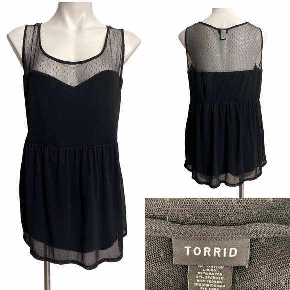 torrid Tops - Torrid 2X semi sheer sleeveless peplum top